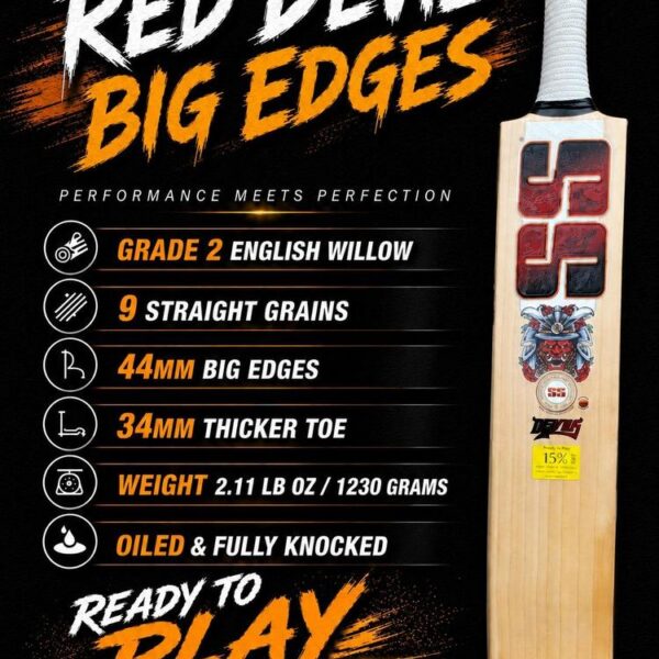 SS Devil Red Cricket Bat