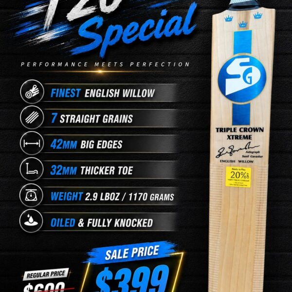SG T20 Triple Crown Xtreme Cricket bat