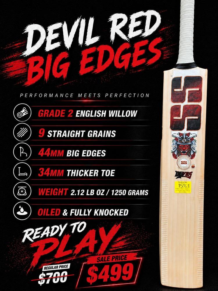 SS Devil Red Cricket Bat